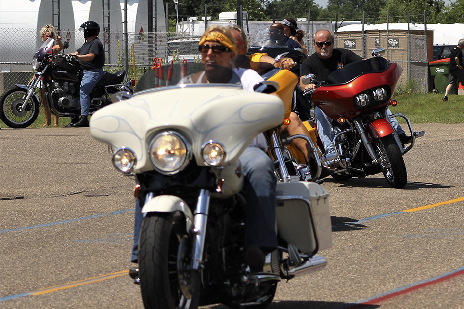 Patty Mesenbrink riding in the Patriot Ride