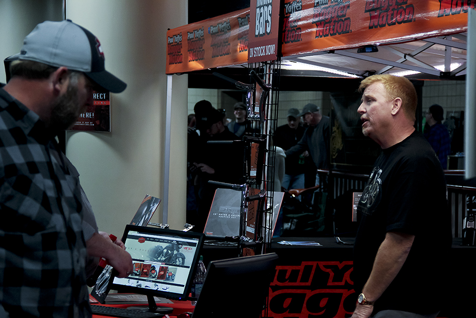 Custom Motorcycle Builder Paul Yaffe in the Bagger Nation Display