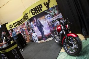 Donnie Smith Show attendees learn about the Best Party Anywhere and register to win bikes in the Sturgis Buffalo Chip booth
